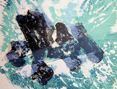 Maurice Elie SARTHOU - Mystical waves, 1965 - Original lithograph, signed 2