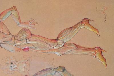 Léonor FINI : Le duel ridicule, 1980, Lithographie signée 2