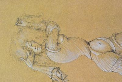 Léonor FINI : Princesse à la chevelure d'or, 1980, Lithographie signée 2