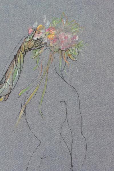 Léonor FINI - Beauté couronnée de fleurs, 1980 - Lithographie signée 2