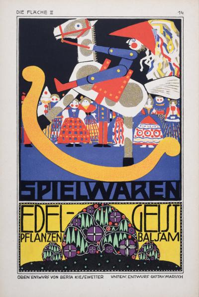 Berta KIESEWETTER & Gustav MARISCH - Spielwaren, c. 1910 - Original small lithograph poster 2