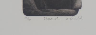 Poncelet - Dimanche - Gravure originale signée 2