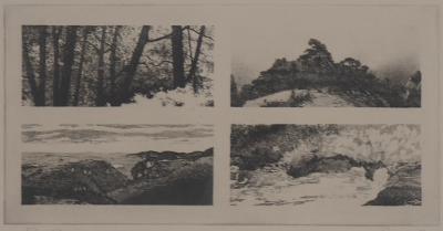 Michel Querioz - Paysage en quatre temps - Gravure originale signée 2