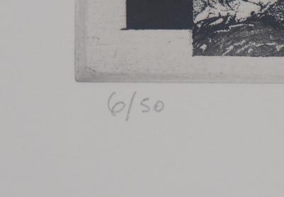 Michel Querioz - Mosaïque de montagnes - Gravure originale signée 2