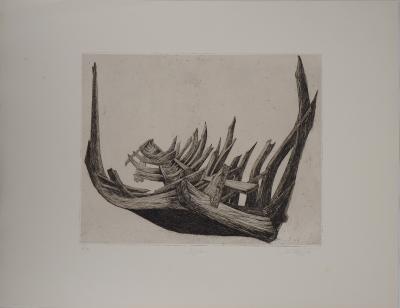 Jacques CORTELLARI - L’épave, 1967- Gravure originale signée 2