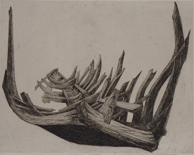 Jacques CORTELLARI - L’épave, 1967- Gravure originale signée 2