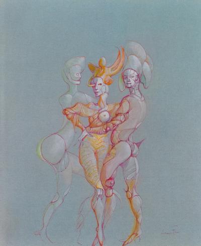 Léonor FINI : Jeu à trois, 1980, Lithographie signée 2