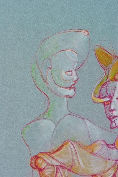 Léonor FINI : Jeu à trois, 1980, Lithographie signée 2