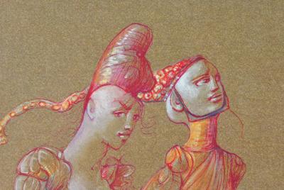Léonor FINI : Roméo et Juliette surréalistes, 1980, Lithographie signée 2