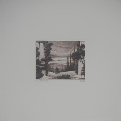 François HOUTIN : Cascades - Héliogravure originale signée 2