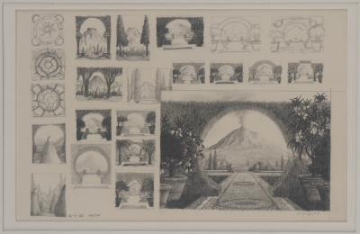François HOUTIN : Série de paysage : n°3, 1982 - Dessin original signé 2