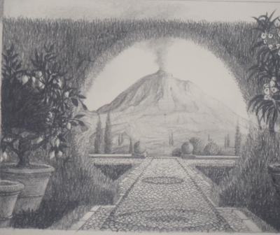 François HOUTIN : Série de paysage : n°3, 1982 - Dessin original signé 2