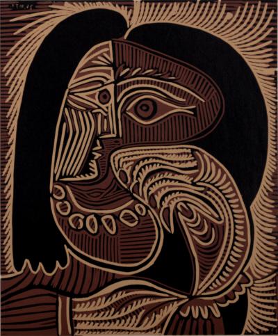 Pablo PICASSO (after) - Femme au collier, 1962 - Linocut 2
