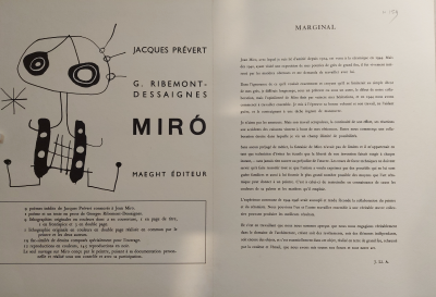 Joan MIRO  Lithographie DLM circa  Lithographie originale en couleurs insérée dans l ouvrage DLM 2