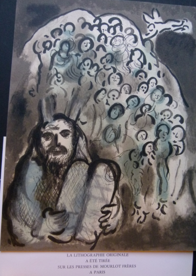 Marc Chagall  Lithographie  Moïse : le message biblique non signée imprimée Mourlot 2