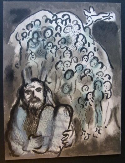 Marc Chagall  Lithographie  Moïse : le message biblique non signée imprimée Mourlot 2