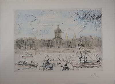 Salvador DALI - The Academy of Fine Arts, 1975 - Original etching signed in pencil