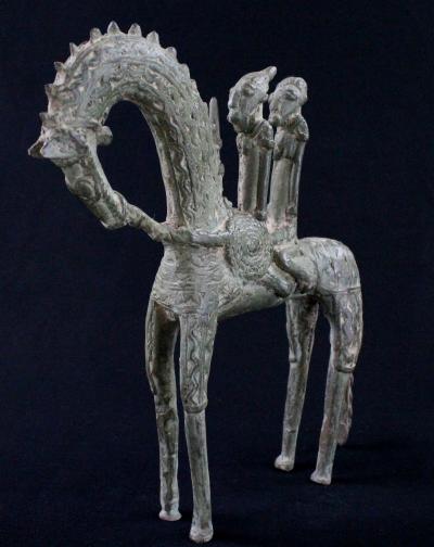 Mali Couple de cavaliers en bronze Ethnie Dogon Seconde moitié du XXème siècle 2