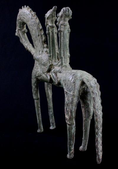 Mali Couple de cavaliers en bronze Ethnie Dogon Seconde moitié du XXème siècle 2