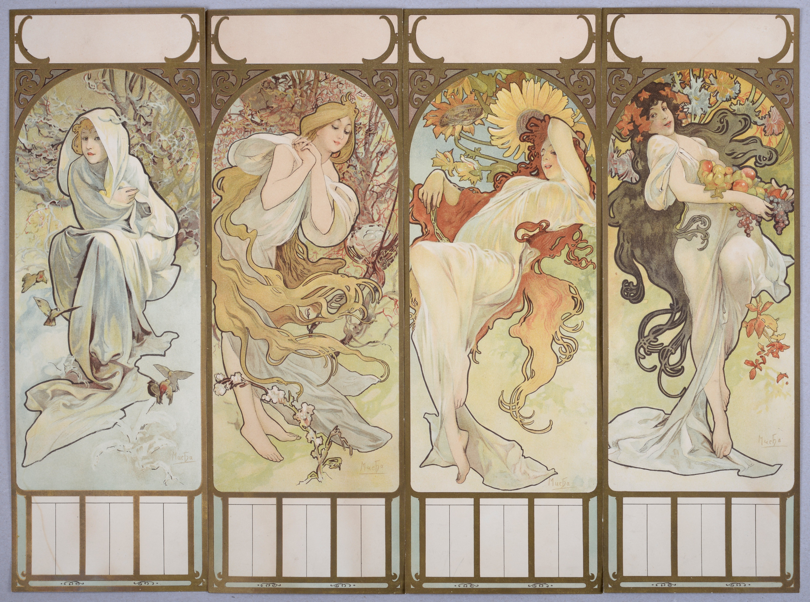 Alphonse MUCHA - The Seasons, 1897 - Set of 4 original