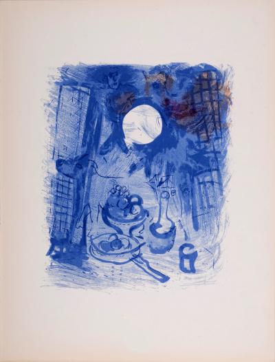 Marc CHAGALL - Nature morte bleue, 1957 - Lithographie originale en couleurs sur papier vélin. 2