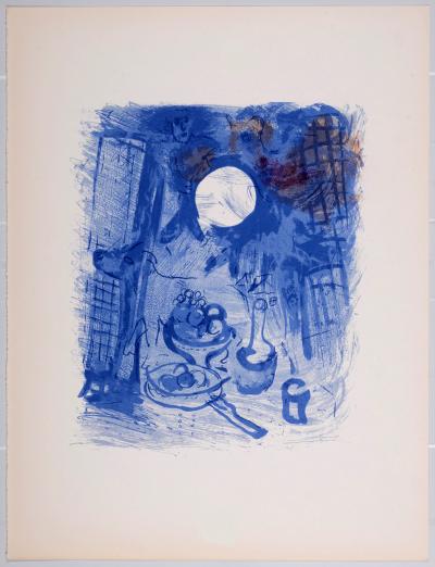 Marc CHAGALL - Nature morte bleue, 1957 - Lithographie originale en couleurs sur papier vélin. 2