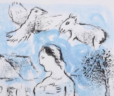 Marc CHAGALL - Le Village, 1977 -  Original lithograph on wove paper on one double page. 2