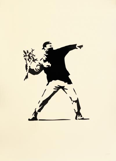 Banksy (Dans le goût de) - Rage, The Flower Thrower, 2022 - Peinture 2