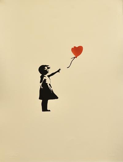 Banksy (nachher) - Mädchen mit Ballon - Schablone, 2022. 2