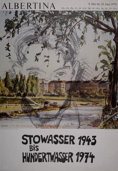 Friedensreich HUNDERTWASSER - Albertina, Stowasser 1943 bis Hundertwasser 1974, Wien, 1974 - Affiche lithographique offset 2