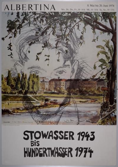 Friedensreich HUNDERTWASSER - Albertina, Stowasser 1943 bis Hundertwasser 1974, Wien, 1974 - Affiche lithographique offset 2