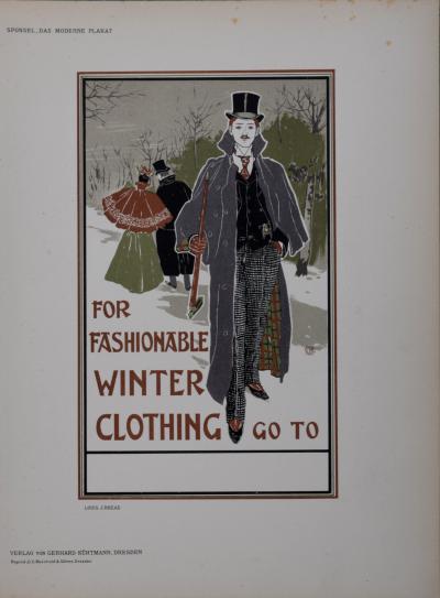 Louis RHEAD - Das Modern Plakat : Pour les vêtements d'hiver à la mode allez à, 1897 - Lithographie originale 2