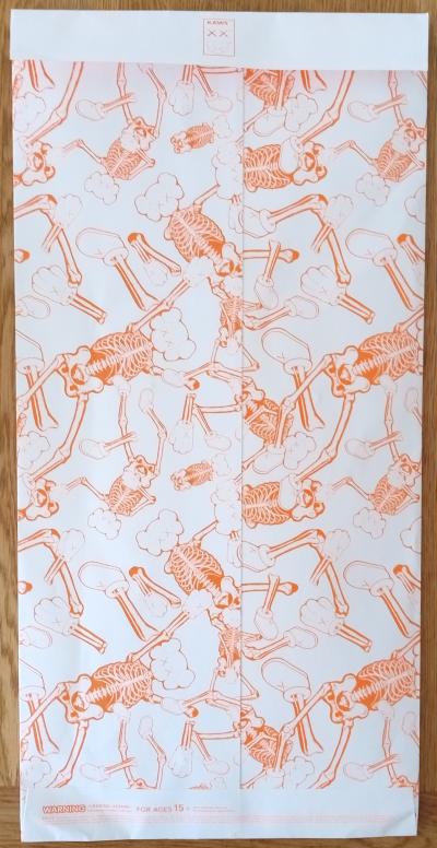 Kaws - Skeleton Board Cut out Ornament Bones (Orange), 2021 - Sérigraphie sur carton 2
