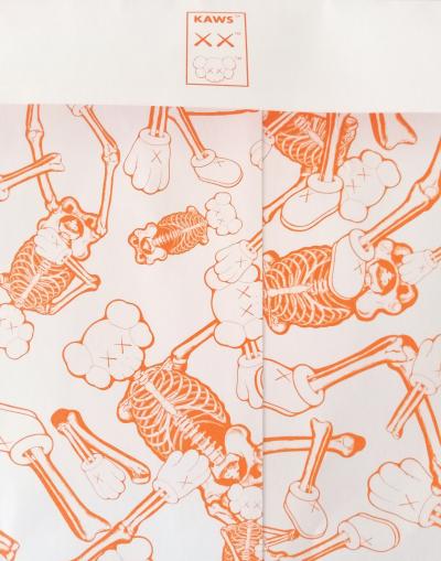 Kaws - Skeleton Board Cut out Ornament Bones (Orange), 2021 - Sérigraphie sur carton 2