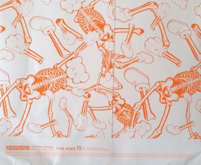 Kaws - Skeleton Board Cut out Ornament Bones (Orange), 2021 - Sérigraphie sur carton 2