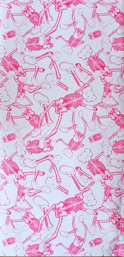 Kaws - Skeleton Board Cut out Ornament Bones (Pink), 2021 - Sérigraphie sur carton 2