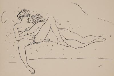 Albert MARQUET - Amantes sur un sofa, 1925 - Lithographie originale signée 2