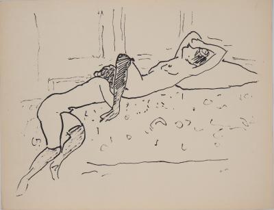 Albert MARQUET - Les jarretelles, 1925 - Lithographie originale signée 2