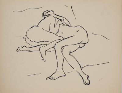 Albert MARQUET - Les amantes enlacées, 1925 - Lithographie originale signée 2