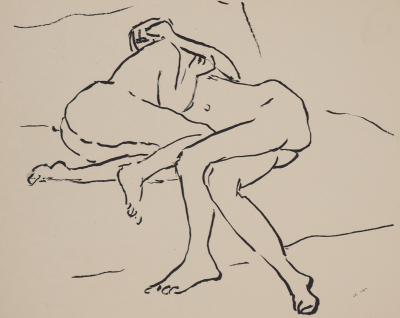Albert MARQUET - Les amantes enlacées, 1925 - Lithographie originale signée 2