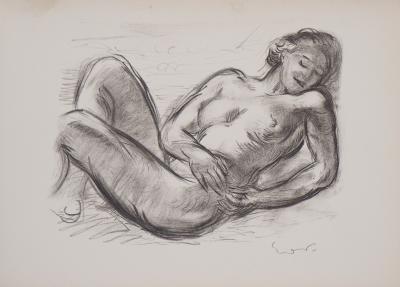 Emile Othon FRIESZ - Nu féminin : modèle endormie, 1949 - Lithographie originale signée 2