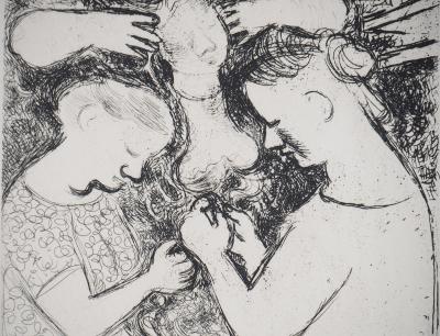 Maurice SAVIN - Les couturières, 1949 - Gravure originale signée 2