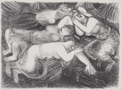 Maurice Savin-  Les femmes endormies,  1949 - Lithographie originale signée 2