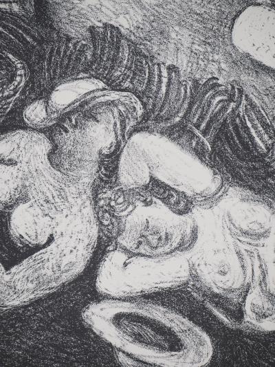 Maurice SAVIN - Repos après la moisson, 1949 - Lithographie originale signée 2