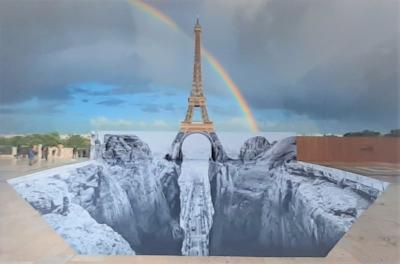 JR - Trompe l’oeil, Les Falaises du Trocadéro, Paris, France, 2021 (25 Mai 2021, 22h18) 2
