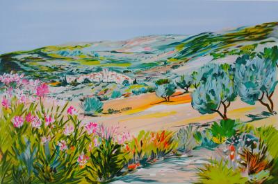 Ray POIRIER - Village provençal et Oliviers - Lithographie originale signée au crayon 2