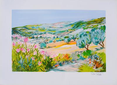 Ray POIRIER - Village provençal et Oliviers - Lithographie originale signée au crayon 2