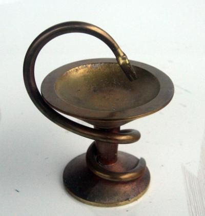 Caducée pharmaceutique en bronze 2