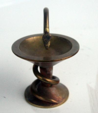 Caducée pharmaceutique en bronze 2