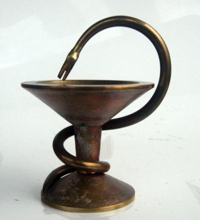 Caducée pharmaceutique en bronze 2